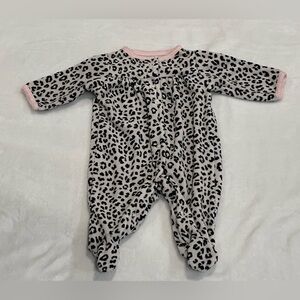 Carter's Black and White Leopard Print Footie